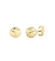MOOM MÜCEVHERAT Kadın 14 Ayar Altın Küpe Minimalist Top Vidalı Altın Küpe 18 mm