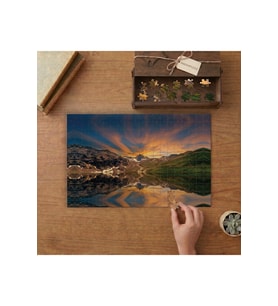 Dağların Göle Yansıması - Manzara Tasarımı 240 parça Ahşap Puzzle Ahşap Kutuda MP06372