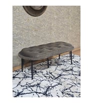 Ufo Oturak Bench - Siyah Boyalı Telli Ayak - Oturak - Bench - Puf - Yatak Ucu Pufu Kahverengi Renk 100 x 50 Boyut/Ebat (Çok Renkli)
