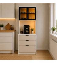 Camlı Ledli Kahve Köşesi %100 MDF