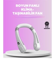 Giyilebilir Bladeless Boyun Fanı 360° Serinlik, 5 Kademe Rüzgar, USB Şarjlı Sessiz Mini Klima