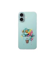 iPhone 16 ile Uyumlu Splash Bukalemun Tasarımlı Şeffaf Silikon Kılıf