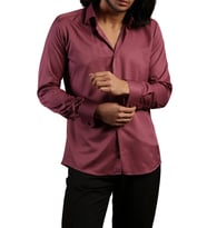 Mürdüm Dar Kesim Micro Kumaş Kol Düğmeli Slim Fit Erkek Gömlek - 201-23