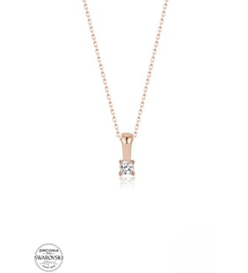 SWAROVSKİ TAŞLI  ZİRCONİA YUVARLAK TEK TAŞ PIRLANTA MONTÜR  925 AYAR GÜMÜŞ KOLYE