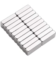 N35 20x10x5 mm Neodyum Magnet Köşeli, Nikel Kaplamalı, Güçlü ve Dayanıklı Neodyum Mıknatıs