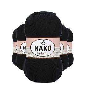 5 Adet Pırlanta Amigurumi El Örgü İpi Yünü Siyah 217
