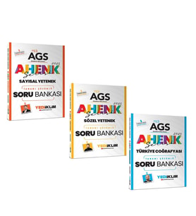 Yediiklim 2025 MEB AGS Ahenk Serisi Sayısal Sözel ve Türkiye Coğrafyası Soru Bankası Seti 3 Kitap