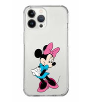 Apple iPhone 13 Pro Uyumlu Köşe Korumalı Antişok  Kapak Minnie Mouse Tasarımlı Şeffaf  Kılıf