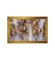 Soyut Şekiller Motifli Kanvas Tablo 50 x 70 cm Gold Çerçeve