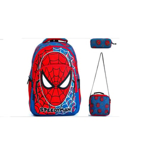 DZC KUZENLER AVM SPDERMAN  İLK OKUL ÇANTA DAYANIKLI ORTOPEDİK ÖĞRENCİ ÇOCUK SIRT ÇANTASI ÖRÜMCEK LACİ