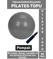 Premium Dayanıklı Fitness Egzersiz Aerobik Pilates Şişirme Pompası Hediyeli 55 Cm PİLATES TOPU