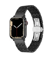 Apple Watch 7 41mm Uyumlu Zore KRD-86 Metal Kordon (Siyah)