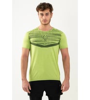 Maraton Active SlimFit Erkek Bisiklet Yaka  Kısa Kol Koşu Neon Sarı T-shirt 821080