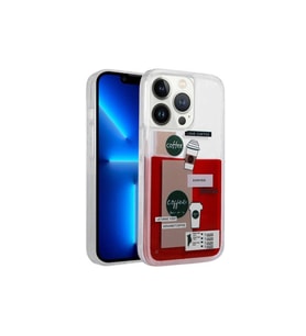 Apple iPhone 12 Pro Max Uyumlu Kılıf Desenli Sıvılı Zore Drink Silikon Kapak (Model 1)