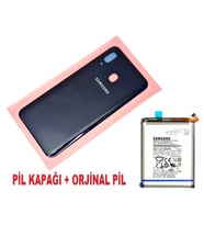 Tkgz Samsung Galaxy A20 A205 Arka Pil Batarya Kapağı + PİL LACİVERT