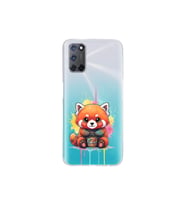 Oppo A52 ile Uyumlu Splash Tilki Tasarımlı Şeffaf Silikon Kılıf