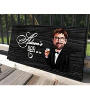 BK Gift Kişiye Özel Erkek Karikatürlü Kabartma Tasarım Antik Siyah (Ebony) Ahşap Tabela-3, Dekoratif Tabela, Rustik Ev Dekorasyonu, Duvar Dekoru