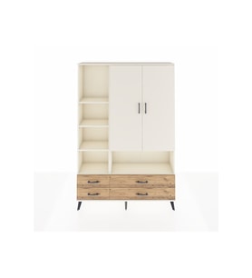 Arges Dolap 8 Raflı 4 Çekmeceli 2 Kapaklı 132x30x195 Aytaşı-Aytaşı/Çam