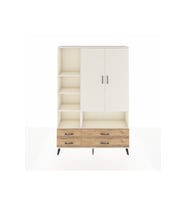 Arges Dolap 8 Raflı 4 Çekmeceli 2 Kapaklı 132x30x195 Aytaşı-Aytaşı/Çam