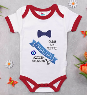 BK Kids Sünnet Tasarımlı Kırmızı Bebek Body Zıbın-3