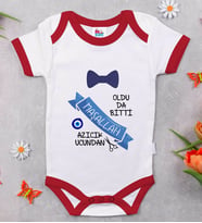 BK Kids Sünnet Tasarımlı Kırmızı Bebek Body Zıbın-3