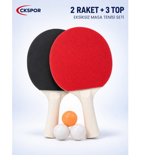 CKSpor Masa Tenisi Raketi 2 Masa Tenisi Raketi + 3 Pinpon Topu CKS-85