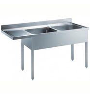 Electrolux Professional Tezgahaltı Bulaşık Makinesi İçin Tezgah, 2 Evyeli (500x500 Mm), Damlalık Solda - 1800 Mm EDBD1817L