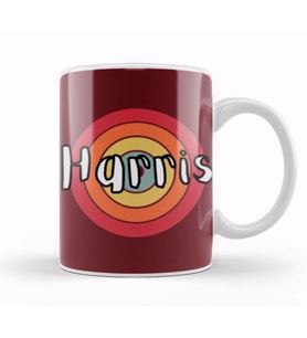 Democrat Kamala Harris 2024   Vintage Retro Rainbow Style Kupa Bardak Porselen