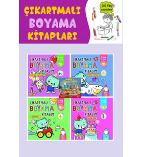 2 Yaş ve Üzeri Çıkartmalı Boyama Kitabım Seti (4 Kitap)