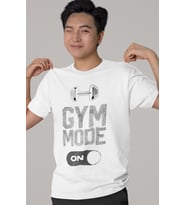 Tasarım Gym Mode On Bodybuilding Fitness Gym Sporcu Baskılı Unisex Oversize Tişört