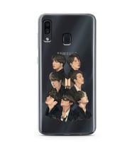 Samsung Galaxy A20/A30 Uyumlu BTS Desenli Şeffaf Telefon Kılıfı