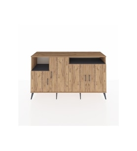Kronos Konsol 5 Raflı 4 Kapaklı 176x59x99 Çam-Çam/Antrasit