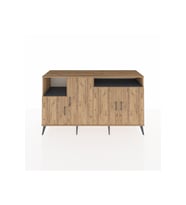 Kronos Konsol 5 Raflı 4 Kapaklı 176x59x99 Çam-Çam/Antrasit