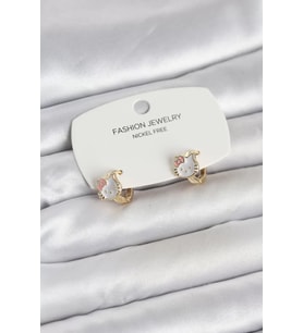 Kitty Model Gold Renk Pirinç Çocuk Küpe - TJ-BKP11652