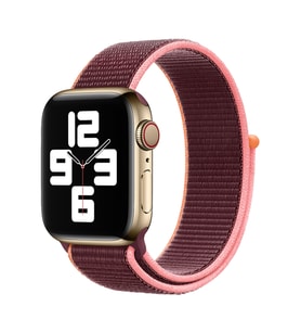 BİPOWER Apple Watch 42-44mm KRD3 Hasır Kordon - Sport (Mürdüm)