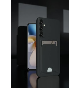 ERTAN Samsung Galaxy A55 5G Kılıf Kelvin Kartvizitli Silikon - Derin Mor