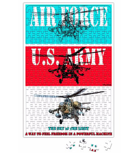 Flying Military Helicopter Army Puzzle 240 Parça Yapboz