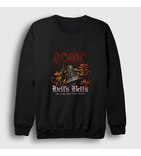 Presmono Unisex Siyah Hells Bells Demons AC/DC Sweatshirt 6265tt