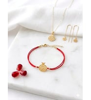 925 Ayar Gümüş Bereket Nar Beraberlik Kolye Bileklik Küpe Set.rose.gold.rodaj