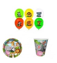 Safari Tabak Bardak ve Balon 8 Kişilik Set-