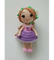 Maskot Rapunzel Bebek Amigurumi Organik Oyuncak