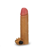 ETSMagaza 5 cm Uzatmalı Realistik Titreşimli Melez Penis Kılıfı
