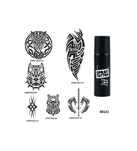 Tribal Serisi Spray Tattoo Geçici Dövme Yapma Seti Dark Siyah