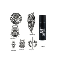 Tribal Serisi Spray Tattoo Geçici Dövme Yapma Seti Dark Siyah