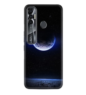 Tecno Spark 7 Pro Kılıf Resimli Desenli Silikon Platinium Series Midnight Moon 1802