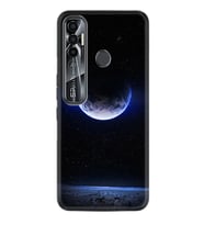 Tecno Spark 7 Pro Kılıf Resimli Desenli Silikon Platinium Series Midnight Moon 1802