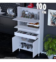 Eliusta Nexa 100 cm 2 Çekmece 4 Kapak Çok Amaçlı Mutfak, Bakliyat ve Kahve Köşesi Banyo Dolabı 100x181x32 cm