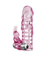 13 cm Klitoris Uyarıcılı Titreşimli Penis Kılıfı (Şeffaf)