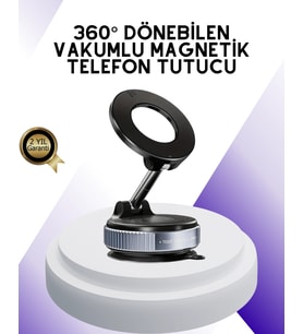 Manyetik Araç Telefon Tutucu 360 Derece Dönebilen Vakumlu Stand