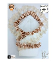 DANTELLİ BEBEK BATTANİYESİ %100 PAMUKLU DOĞAL ORGANİK UYKU KUNDAĞI HEDİYELİK YENİDOĞAN MEVLÜTLÜK KND45523